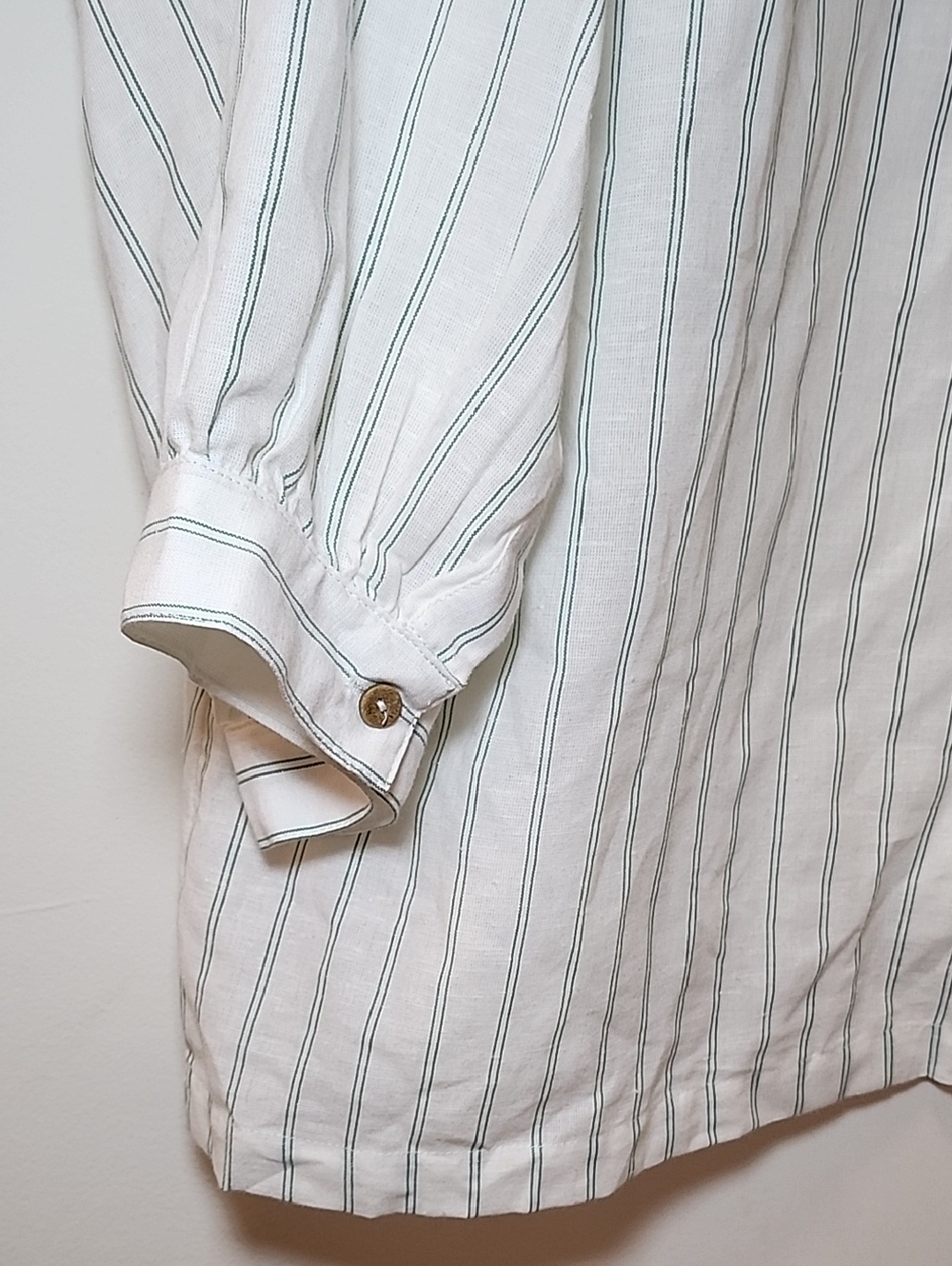 Free People oversized striped button-up shirt Front Pockets Size Meduim - Picture 11 of 16